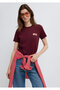 Slogan Printed Claret Red T-Shirt Semi Slim Fit 1614249-70422 - 2