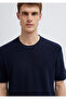 Crew Neck Navy Blue Knitwear 0710409-86623 - 7