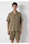 Short Sleeve Green Shirt Regular Fit / Normal Cut 0211532-71568 - 3