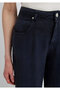 Navy Blue Linen Trousers 1011267-86952 - 8