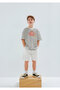 Printed Striped Ecru T-Shirt Oversize / Wide Cut 6610449-84041