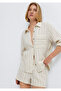 Striped Ecru Shirt Loose Fit / Relaxed Comfortable Cut 1211468-84004 - 2