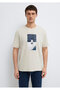 Printed Beige T-Shirt Loose Fit / Relaxed Comfortable Cut 0613601-70144 - 4