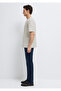 Navy Blue Striped Ecru T-Shirt Loose Fit / Comfortable Cut 0613294-86623 - 4