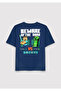 Minecraft Printed Navy Blue T-Shirt Oversize / Wide Cut 6610475-70491 - 4