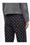 Comfortable Fit Cotton Polka Dot Patterned Barrel Pants with Belt - Barrel Jeans - 4