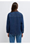 Collar Detailed Dark Shirt Loose Fit / Relaxed Fit 1211536-91447 - 6