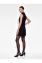 Slim Fit Viscose Sleeveless High Neck Metal Button Detailed Mini Dress - 2