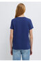 Cat Printed Navy Blue T-Shirt Semi Slim Fit / Semi Narrow Cut 1613873-70498 - 5