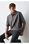 Anthracite Polo T-Shirt Loose Fit / Comfortable Fit 0613344-90721 - 3