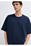 Mvjns Printed Navy Blue Interlock T-Shirt Boxy Fit 0613306-82318 - 2