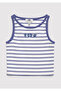 Seashell Printed Purple Tank Top Fitted / Body-Fitting Cut 7610443-91486 - 3