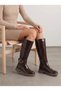 Vega Gala Women's Boots 0012366 Brown Wrinkled Patent Leather - 2