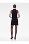 Slim Fit Viscose Sleeveless High Neck Metal Button Detailed Mini Dress - 4