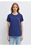 Cat Printed Navy Blue T-Shirt Semi Slim Fit / Semi Narrow Cut 1613873-70498 - 3