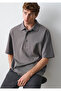 Anthracite Polo T-Shirt Loose Fit / Comfortable Fit 0613344-90721 - 4