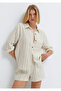 Striped Ecru Shirt Loose Fit / Relaxed Comfortable Cut 1211468-84004