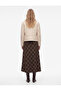 Regular Waist A-Line Slit Plaid Midi Skirt - 3