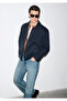 Navy Blue (Tencel) ™ ) Blended Shirt Loose Fit / Relaxed Comfortable Cut 0211876-83699