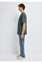 Label Detailed Green Basic T-Shirt Loose Fit / Comfortable Cut 0611824-71598 - 4