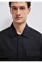 Black Linen Blend Black Shirt Regular Fit / Normal Cut 0211980-900 - 7