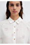 Flower Printed Ecru Shirt Loose Fit / Relaxed Comfortable Cut 122514-91496 - 7