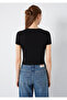 Logo Printed Black Crop T-Shirt Crop / Short Cut 1613848-900 - 6