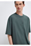 Logo Printed Green Basic T-Shirt Loose Fit / Comfortable Cut 0613093-71598 - 3