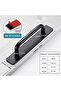 Adhesive Cabinet Handles,2 Pack Aluminum Alloy Self Stick Drawer Pulls,No Drilling Push Pull Helper for Dresser and Closet,Black,14.8 cm - 2