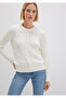 Silk Blend Crew Neck Ecru Sweater Slim Fit / Slim Fit 1710721-70057