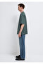 Logo Printed Green Basic T-Shirt Loose Fit / Comfortable Cut 0613093-71598 - 5