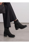 Elara Rosa Women's Heeled Boots 0012705 Black Suede - 2