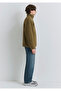 Mock Neck Khaki Sweatshirt Loose Fit / Bol Relaxed Cut 0110737-70362 - 6