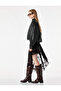 Drapeli Asymmetrical Velvet Floral Patterned Tulle Skirt - 2