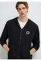 Mvjns Logo Printed Zippered Hooded Black Sweatshirt 0S10193-900 - 2