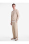 Cotton Pocketed Three-Thread Comfortable Fit Wide Leg Sports Sweatpants - 2