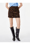 Cotton A-Line Gabardine Camouflage Patterned Mini Skirt - 4