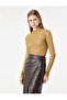 Slim Fit Long Sleeve High Neck Transparent Lace T-Shirt - 2