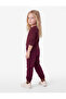 Plum Color Jogger Sweatpants with Pockets, Elastic Waist, Cotton, Basic - 2