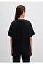 Logo Printed Black T-Shirt Loose Fit 1612122-900 - 4