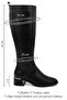 Women's Black Platinum Zippered Thick Heeled Genuine Leather Boots - 2