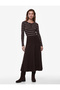 Long Sleeve Crew Neck Striped Henley Collar Knit Sweater