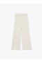Textured Wide Leg Pants with Elastic Waist - 5