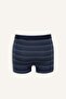 Regular Fit Striped and Plain 2-Piece Boxer I4019Ax26Au - 3