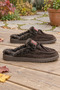 Women's Genuine Leather Faux Fur Brown Winter Slippers - Non-Slip and Lightweight Sole - 7