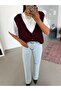 Four Button Thessaloniki Vest - Burgundy - 5