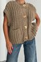Soft Textured Knitwear Vest with Large Button Detail Aw25Yl0004 - 3