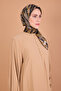 Brown 90X90 Silk Crepe Satin Scarf - 2