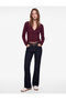 Slim Fit Long Sleeve Buttoned Polo Collar Openwork T-Shirt