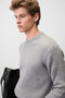 Cablin men's round neck regular fit knitwear grimelange sweater - 5